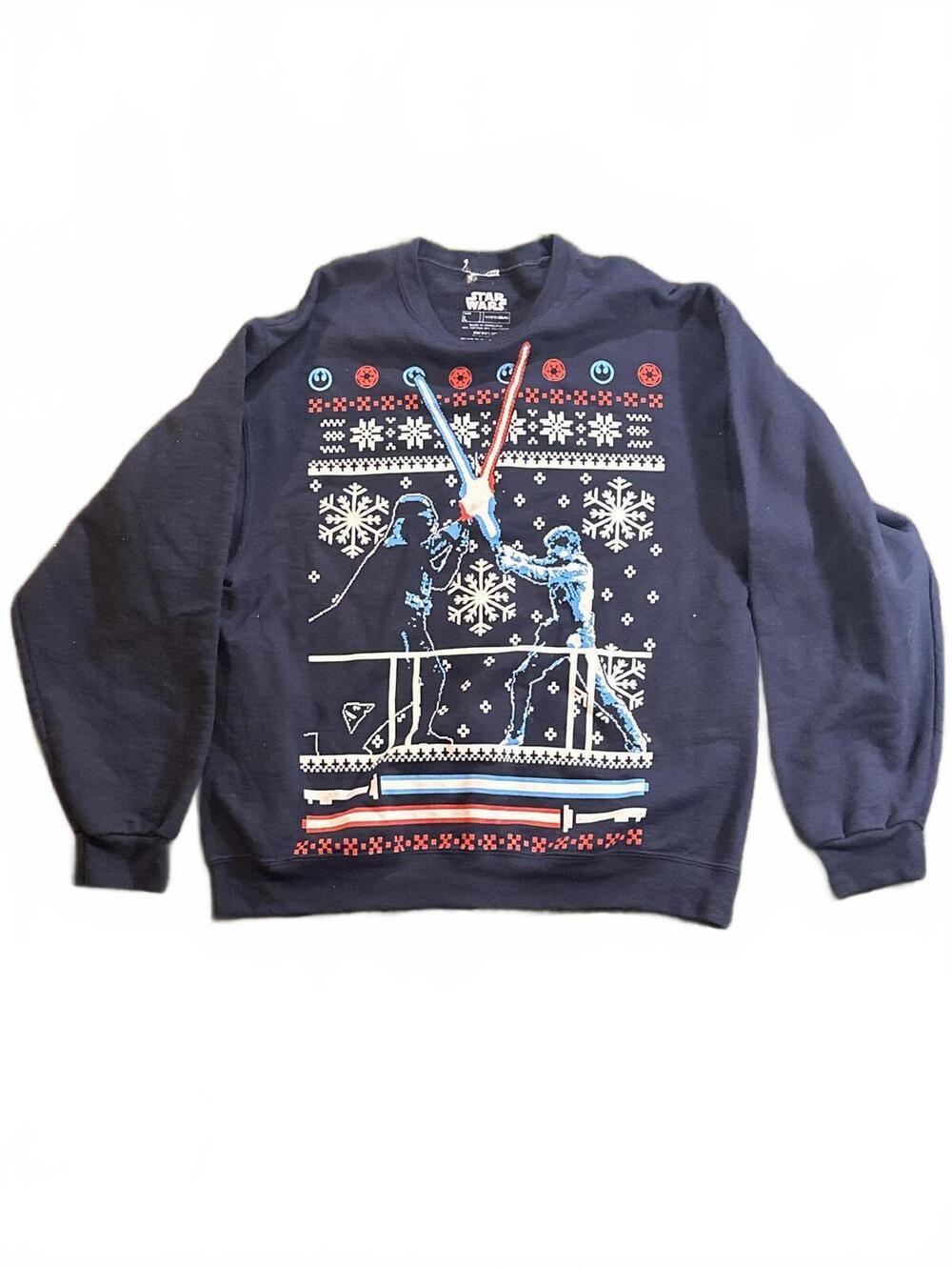 Star Wars x FifthSun "Father Feud" Blue Men's XL Sweater